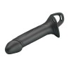 PRETTY LOVE - LONDON UNIVERSAL HARNESS COM DILDO DE SILICONE PRETO 16,8 CM