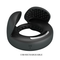 PRETTY LOVE - QUENTIN PENIS RING WITH TESTICULAR STIMULATOR