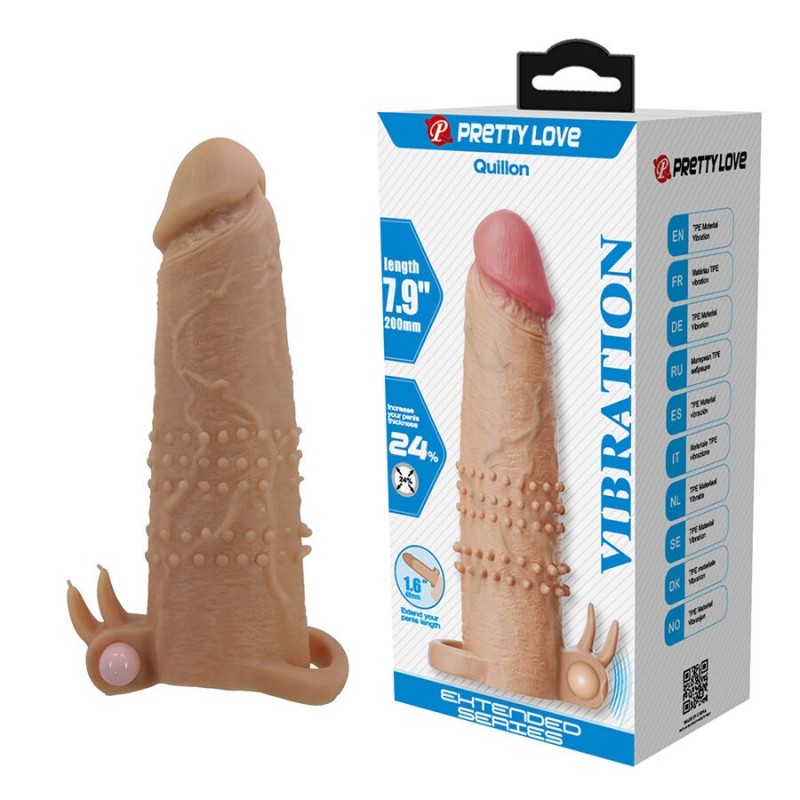 PRETTY LOVE - QUILLON CAPA PENIANA COM ESTIMULADOR CLITÓRICO E VIBRAÇÃO