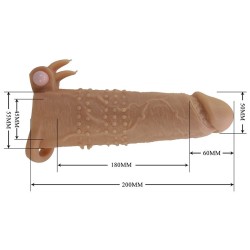 PRETTY LOVE - QUILLON PENIS SLEEVE WITH CLITORAL STIMULATOR AND VIBRATION