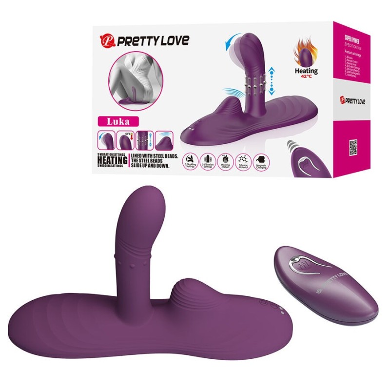 PRETTY LOVE - LUKA VIBRATEUR À ASSISE AVEC EFFET CHAUFFANT ET TÉLÉCOMMANDE