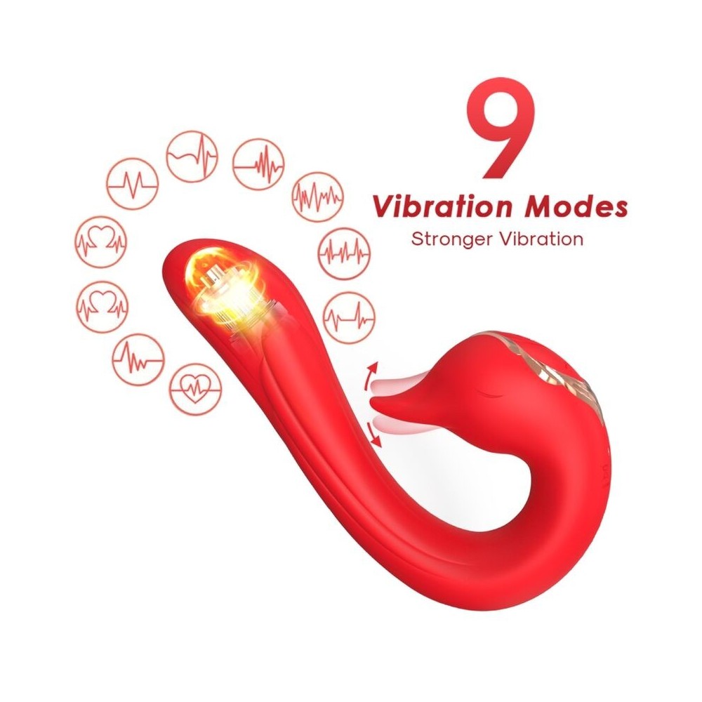 ARMONY - DELFIN VIBRATOR MULTIPOSITION & HEAT EFFECT RED