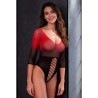 PASSION - BS118 SCHWARZER UND ROTER MESH-BODYSTOCKING