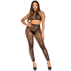 LEG AVENUE - 89372 CROP TOP E COLLANT SENZA CAVALLO NERO - TAGLIA UNICA
