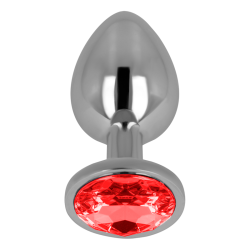 OHMAMA - PLUG ANALE METALLO ROSSO 8 CM