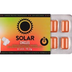 WUG SOLAR - GOMA DE MASCAR FUNCIONAL COM VITAMINAS E ZINCO, SABOR FRUTAS TROPICAIS, EM CARTELA COM 8 UNIDADES
