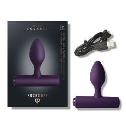 ROCKS-OFF - MINI BAGUETTE RECHARGEABLE 16 FONCTIONS ROSE PIVOINE
