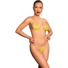CHILIROSE - CR 4898 BIKINI STRASS JAUNE TAILLE UNIQUE