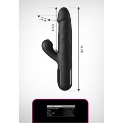 FETISH FANTASY SERIES - SONIX SILICONE THRUSTER RABBIT VIBRATOR BLACK