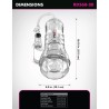 PDX ELITE - ASPIRATORE A TUBO DI VISTA XXL TRASPARENTE CON POMPA DI ASPIRAZIONE 27,3 CM