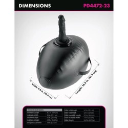 FETISH FANTASY SERIES - AUFBLASBARER LIEBESBALL MIT DILDO, SCHWARZ, 41,9 CM