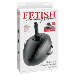 FETISH FANTASY SERIES - BODY DOCK BOULE GONFLABLE AVEC GODEMICHET NOIR 41,9 CM