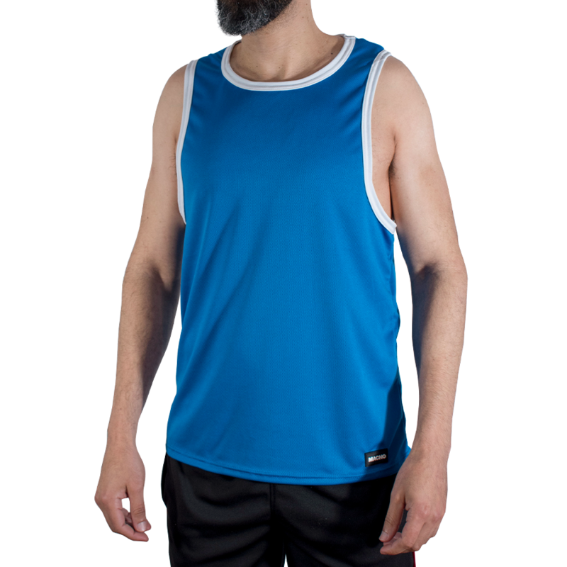 MACHO - CMV002 T-SHIRT BLU DA PALESTRA L/XL