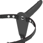 FETISH SUBMISSIVE HARNESS - SCHWARZER SILIKONVIBRATOR 15 CM