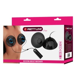 PRETTY LOVE - STIMOLATORE ROTANTE PER CAPEZZOLI CON ASPIRAZIONE, NERO