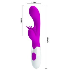PRETTY LOVE - VIBRATORE A CONIGLIO BUTTERFLY KISS 30 FUNZIONI VIOLA