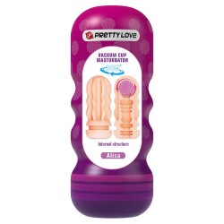 PRETTY LOVE - VAGINAL-GLÄTTUNGSMASTURBATOR MIT SAUGAUFGUSS UND INNENSTRUKTUREN