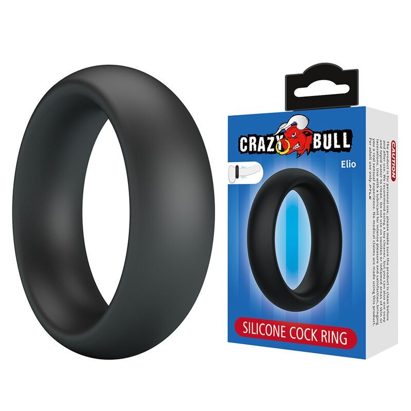 CRAZY BULL - ELIO SILIKON-PENISRING, SCHWARZ
