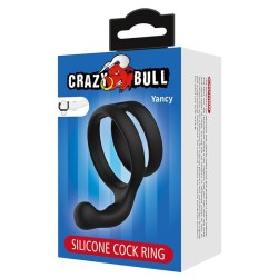 CRAZY BULL - YANCY DOPPIO ANELLO PER PENE E TESTICOLI NERO
