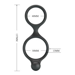 CRAZY BULL - ANEL DUPLO PARA PÊNIS E TESTÍCULOS FLORIAN PRETO