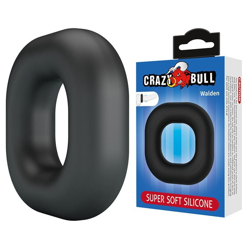 CRAZY BULL - ANELLO PER PENE WALDEN IN SILICONE SUPER MORBIDO NERO