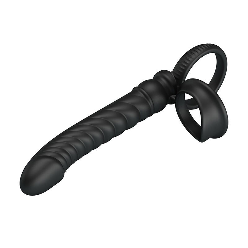 PRETTY LOVE - VIBRADOR ANAL MERRITT COM ANEL E VIBRAÇÃO PRETO