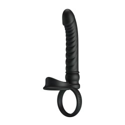 PRETTY LOVE - VIBRATORE ANALE MERRITT CON ANELLO E VIBRAZIONE NERO