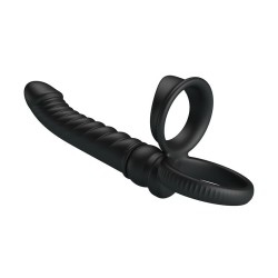 PRETTY LOVE - VIBRADOR ANAL MERRITT COM ANEL E VIBRAÇÃO PRETO