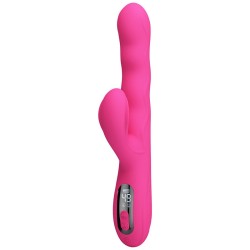 PRETTY LOVE - VIBRATEUR LAPIN MULTIFONCTION WINTERS AVEC AFFICHAGE LED ROSE