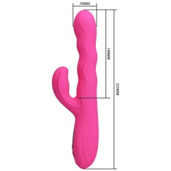 PRETTY LOVE - WINTERS MULTIFUNKTIONS-HASENVIBRATOR MIT LED-ANZEIGE, PINK