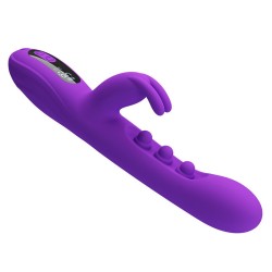 PRETTY LOVE - VIBRATORE A CONIGLIO SABIEN CON STIMOLAZIONE A PERCUSSIONE E LED VIOLA