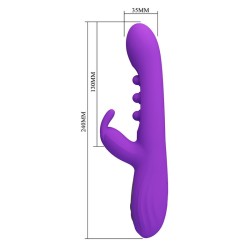 PRETTY LOVE - VIBRATORE A CONIGLIO SABIEN CON STIMOLAZIONE A PERCUSSIONE E LED VIOLA