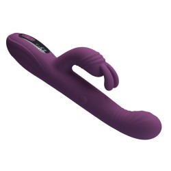 PRETTY LOVE - DEE VIBRATORE A CONIGLIO MULTIFUNZIONE OSCILLANTE E A PERCUSSIONE VIOLA