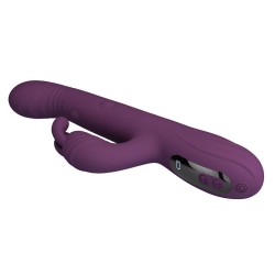 PRETTY LOVE - DEE VIBRATORE A CONIGLIO MULTIFUNZIONE OSCILLANTE E A PERCUSSIONE VIOLA