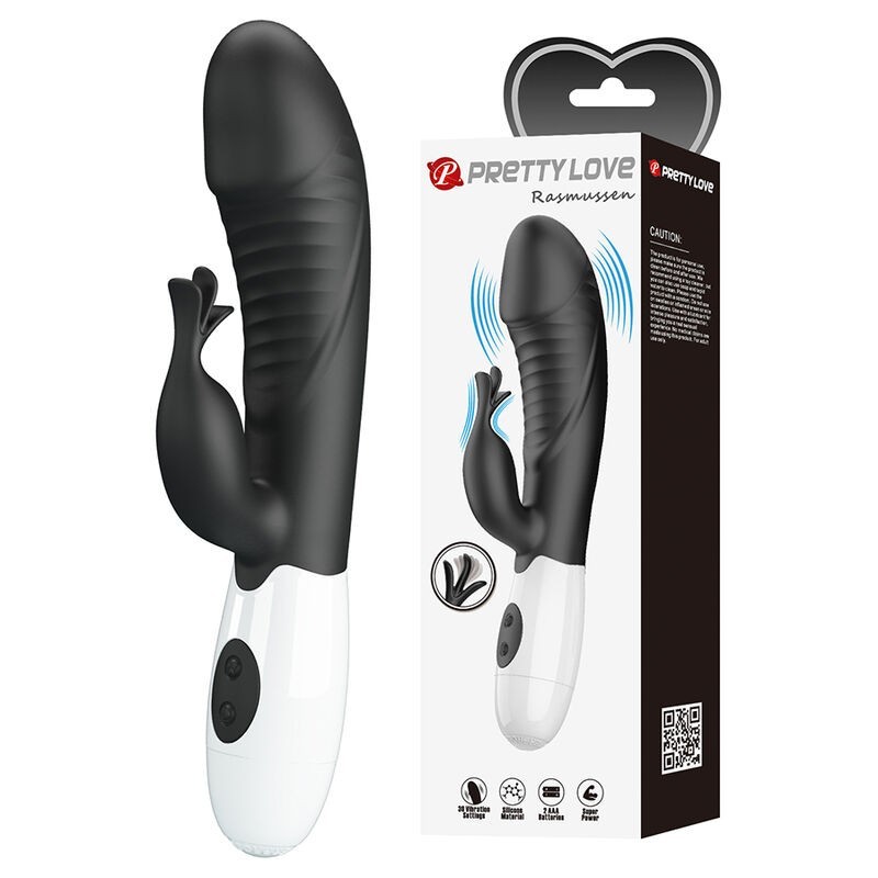 PRETTY LOVE - VIBRATORE A CONIGLIO RASMUSSEN 30 FUNZIONI NERO