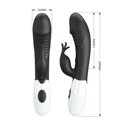 PRETTY LOVE - VIBRATORE A CONIGLIO RASMUSSEN 30 FUNZIONI NERO