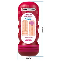PRETTY LOVE - FLORA VAGINA MASTURBATOR WITH SUCTION CUP AND INTERNAL TEXTURES