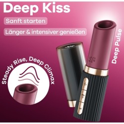 SATISFYER - DEEP KISS WAVE ESTIMULADOR DE CLITÓRIS GARNET / PRETO