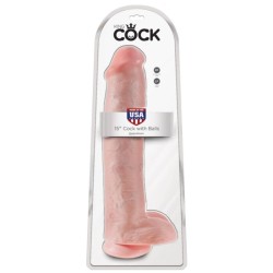 KING COCK - DILDO REALISTICO CON TESTICOLI E VENTOSA 38 CM COLOR CARNE