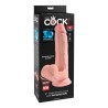 KING COCK PLUS - REALISTISCHER DILDO MIT DREIFACHDICHTE UND SCHWINGENDEN HODEN, 30 CM, FLEISCH