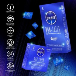 SKINS - PRESERVATIVI SENZA LATTICE, CONFEZIONE DA 8
