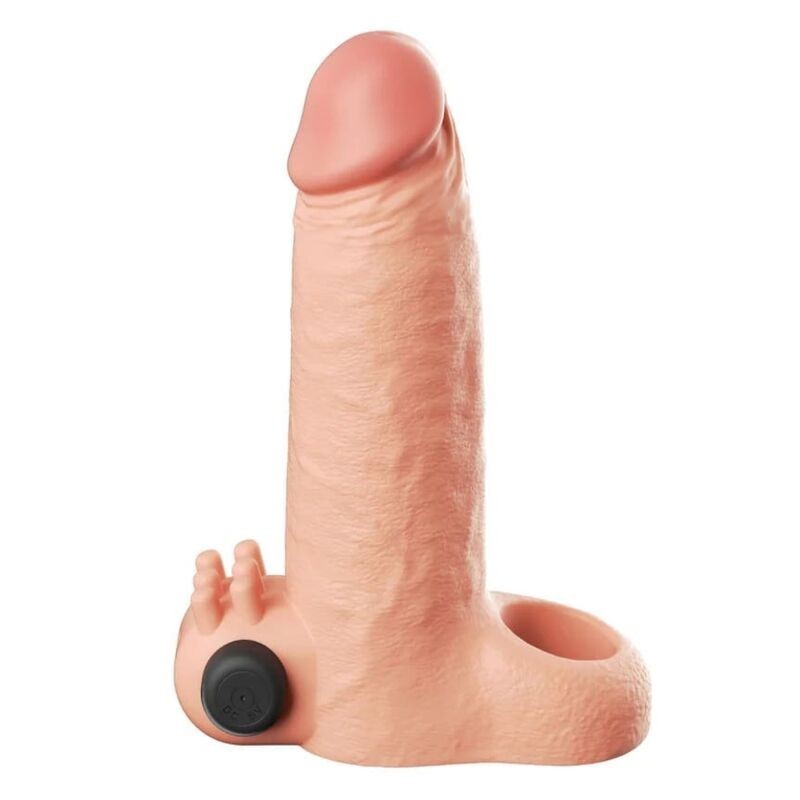 FANTASY X-TENSIONS - VIBRANTE REALISTICO MANICOTTO PER PENE DA 5 CM, BEIGE