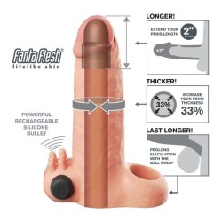 FANTASY X-TENSIONS - VIBRANTE REALISTICO MANICOTTO PER PENE DA 5 CM, BEIGE