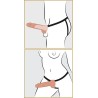 FETISH FANTASY SERIES - ADJUSTABLE HARNESS REALISTIC PENIS WITH BALLS SQUIRTING 19 CM