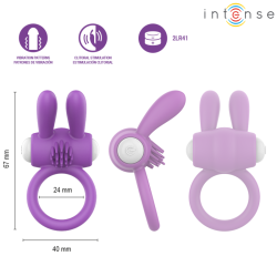 INTENSE - HOPPS VIBRATING PENIS RING WITH CLITORAL STIMULATION PURPLE