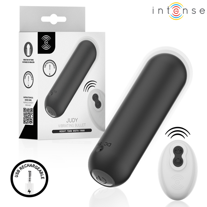 INTENSE - JUDY VIBRANTE BALLE RECHARGEABLE AVEC TÉLÉCOMMANDE NOIRE