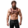 FETISH SUBMISSIVE ATTITUDE - ÖKO-LEDER BRUSTGURT HARNESS HERREN SCHWARZ/ROT