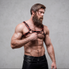 FETISH SUBMISSIVE ATTITUDE - ÖKO-LEDER BRUSTGURT HARNESS HERREN SCHWARZ/ROT