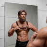 FETISH SUBMISSIVE ATTITUDE - ÖKO-LEDER BRUSTGURT HARNESS HERREN SCHWARZ/ROT