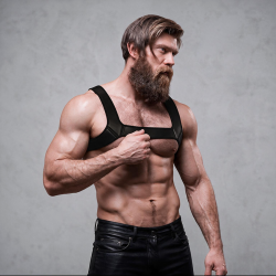 FETISH SUBMISSIVE ATTITUDE - NEOPREN SPORT HERREN HARNESS GRÖßE L